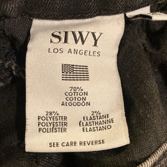 SIWY Los Angeles Black High Rise Wide Cropped Jeans - Picture 6 of 6